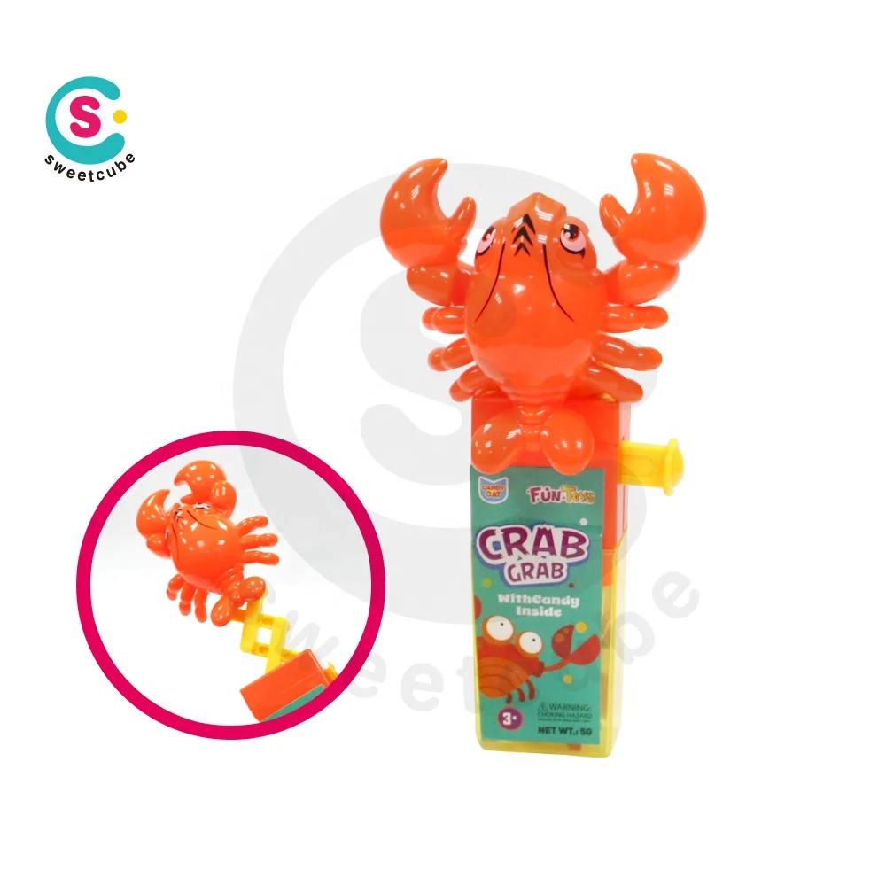 Sweetcube custom spring plastic toy with candy