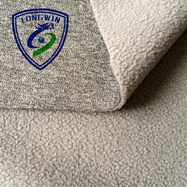 50D melange polyester interlock bond polar fleece thick fabric for winter clothes