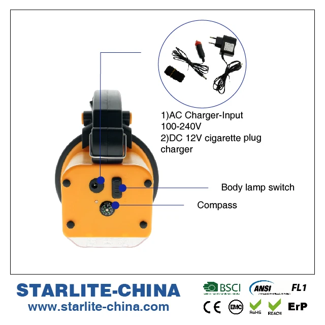 
Portable rechargeable emergency led searchlight 