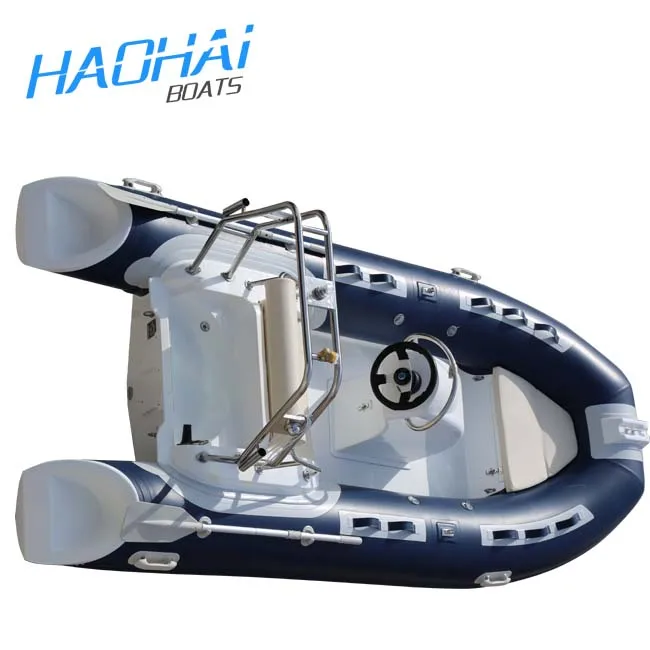 12.8ft Luxury PVC Inflatable Speed Boat/RIB Boat High Quality Outboard Engine Fiberglass Hypalon Fishing Elegant Rowing Yacht