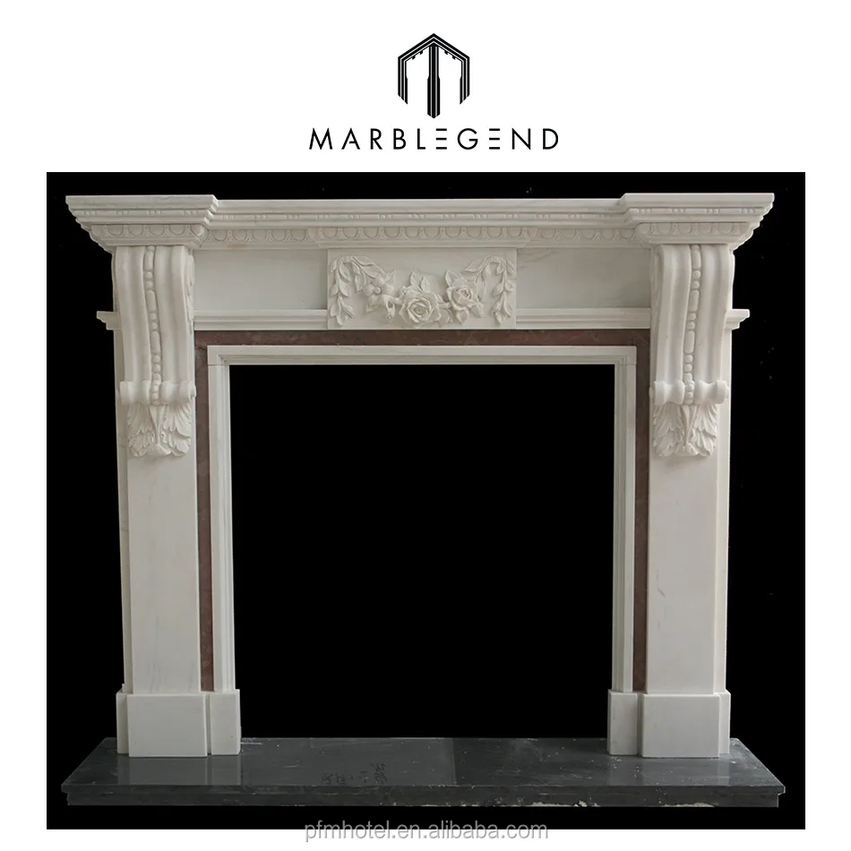 PFM Indoor Used Hand Carved marble fireplaces mantel