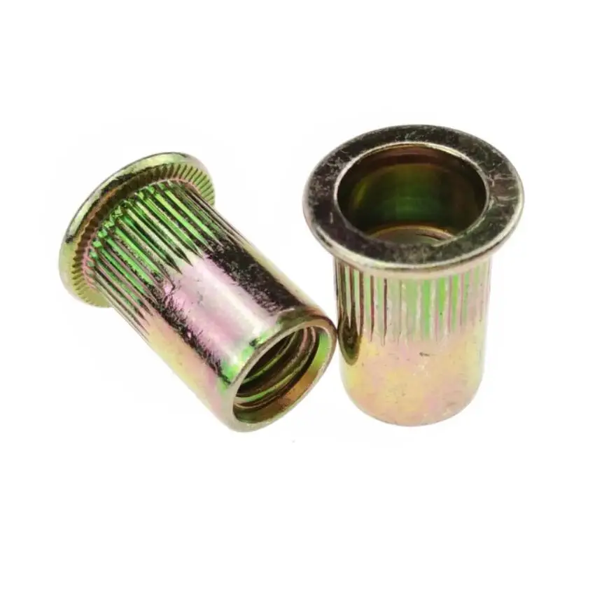ANSI Steel Rivet Nuts Galvanized Knurling Serrated Flat Head