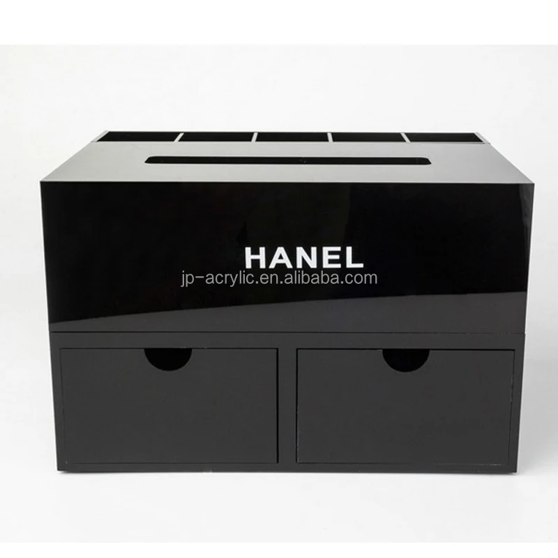 Napkin Tissue Holder Makeup Organizer Custom Black Acrylic Tissue Box