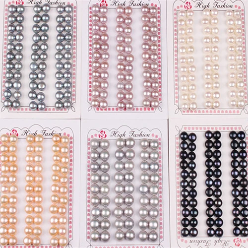 8-9mm 3A button round natural genuine pearl beads wholesale price for pair