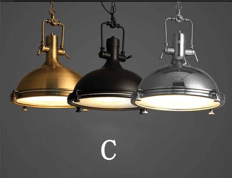 Simig lighting E27 holder Retro industrial creative design American metal loft pendant lamp for dining restaurant