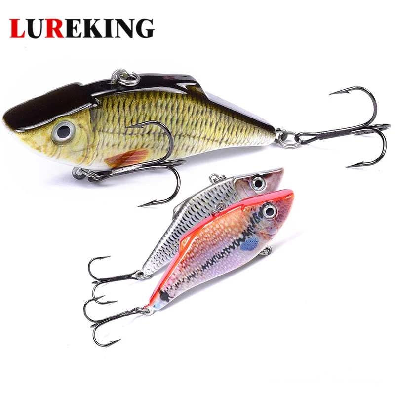 Manufacturer Supply Wholesale Hard Plastic Vibration Bait VIB FishingLure, Lifelike Vibrating Fish Lure 72mm 12.8g