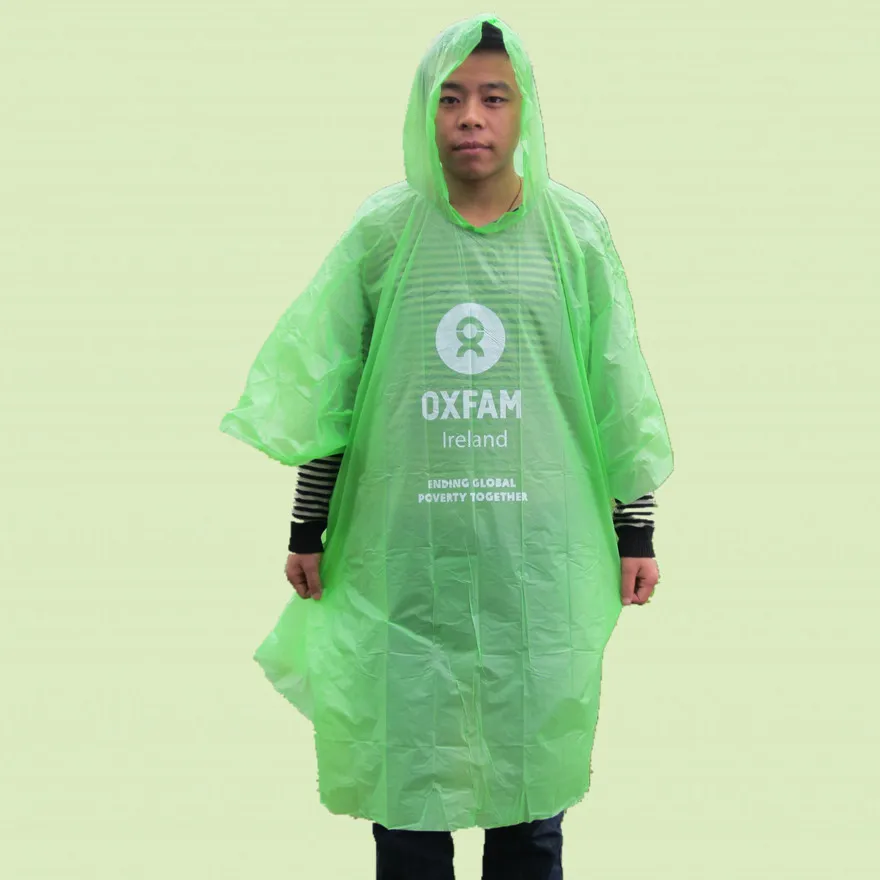 Disposable plastic raincoat, plastic rain coat, transparent raincoat