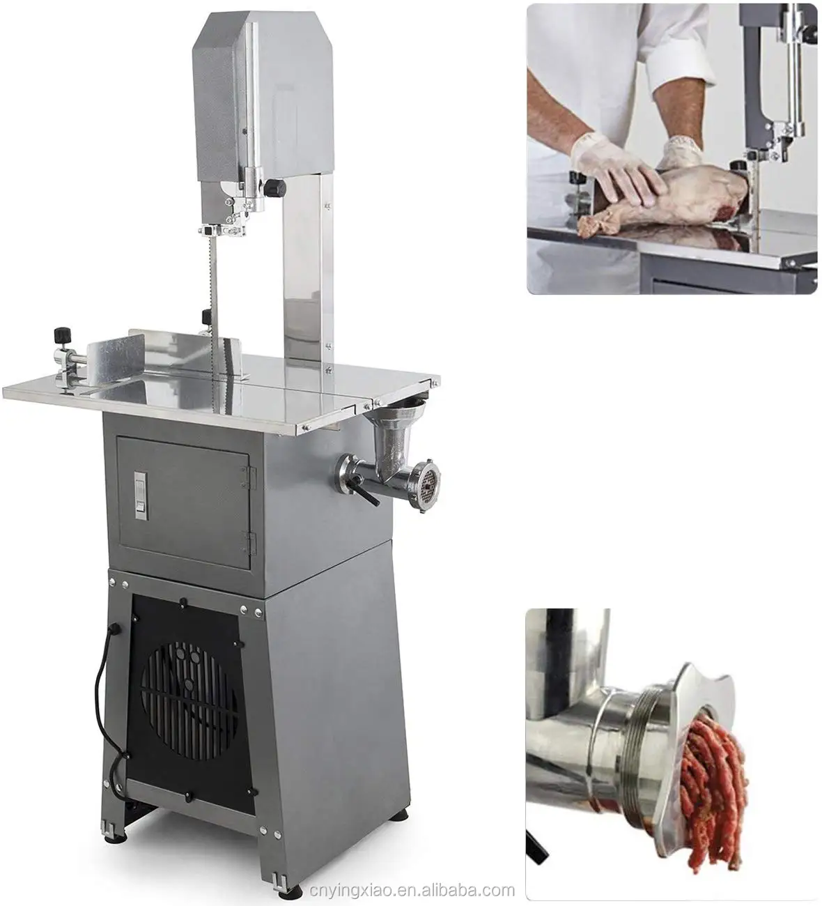 jg250 commercial  butchers bone meat cutting machine frozen fish beef chicken  cutter band saw with meat grinder