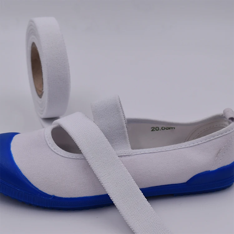 polyester shoe strap cotton elastic band webbing 20mm for baby ballet shoes