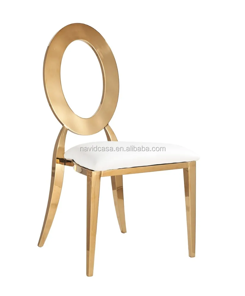 B8030 Congling Stackable bulk chairs gold wholesale white chair