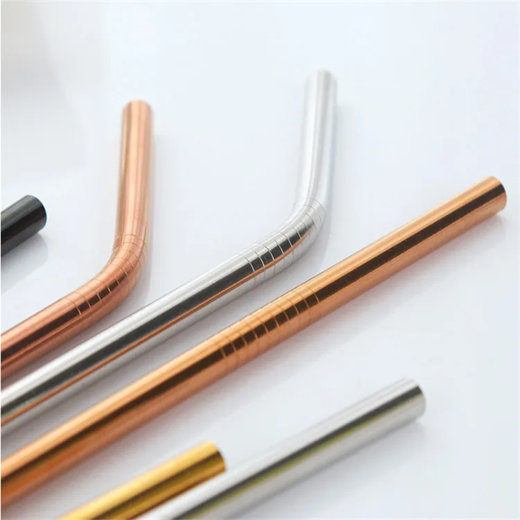 Hot! Eco-Friendly Reusable Metal Stainless Steel 304 Drinking Straw Straight and Bent Shapes for Bar Accessories