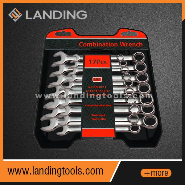 14 pcs. heat treated chrome vanadium wrench combination set (CR-V)