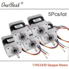 5pcs Nema17 Stepper motor 0.4A (17HS3430) for XYZ 42 motor 42BYGH 4-lead 17 Nema DIY 3D printer accessories free shipping