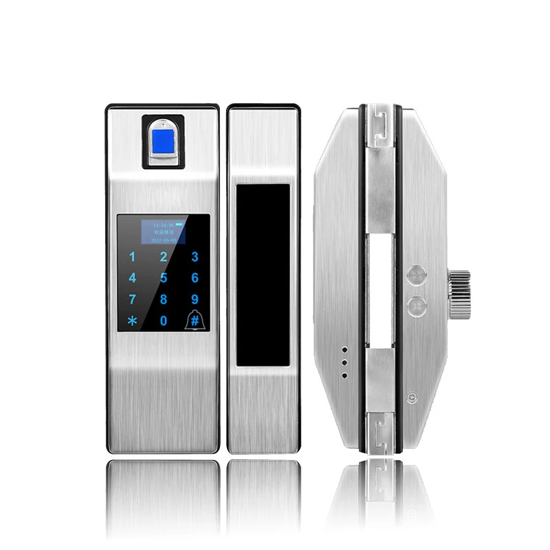 Zinc Alloy Fingerprint  Electronic Keypad Entry Glass Door Lock IC Card