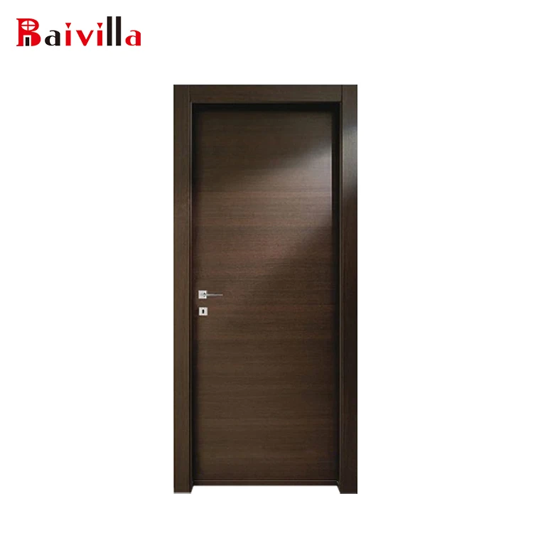 main office wooden mdf melaminate flush door with glass design in foshan