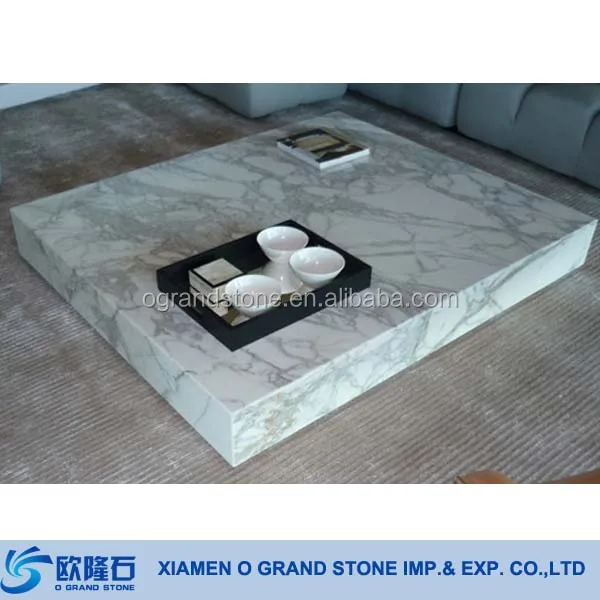 Modern Grey Veins White Marble Coffee Table