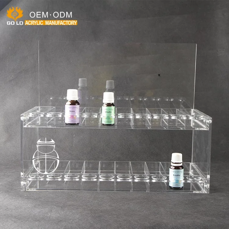 Wholesale Custom Tabletop Multilevel Rack Clear Acrylic Display Stand For Essential oil Nail polish Bottle