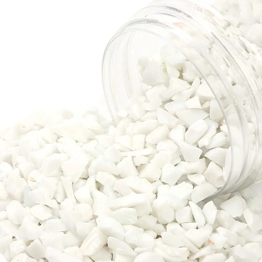 Decorative Porcelain Snow White Glass Stones Gravel for Fire Pit Fireplace Patio Resin Art Decor