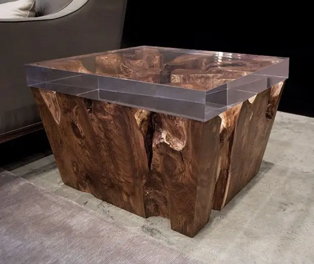 
Hardener and Resin Black Epoxy Resin Wood Table River Coffee Table 