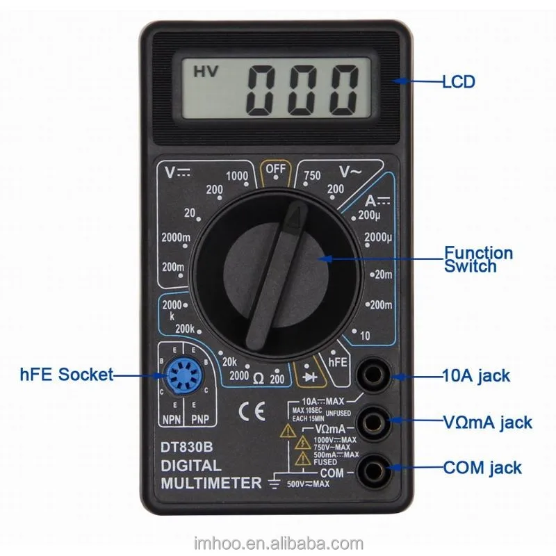DT-830B pocket-size multimeter digital