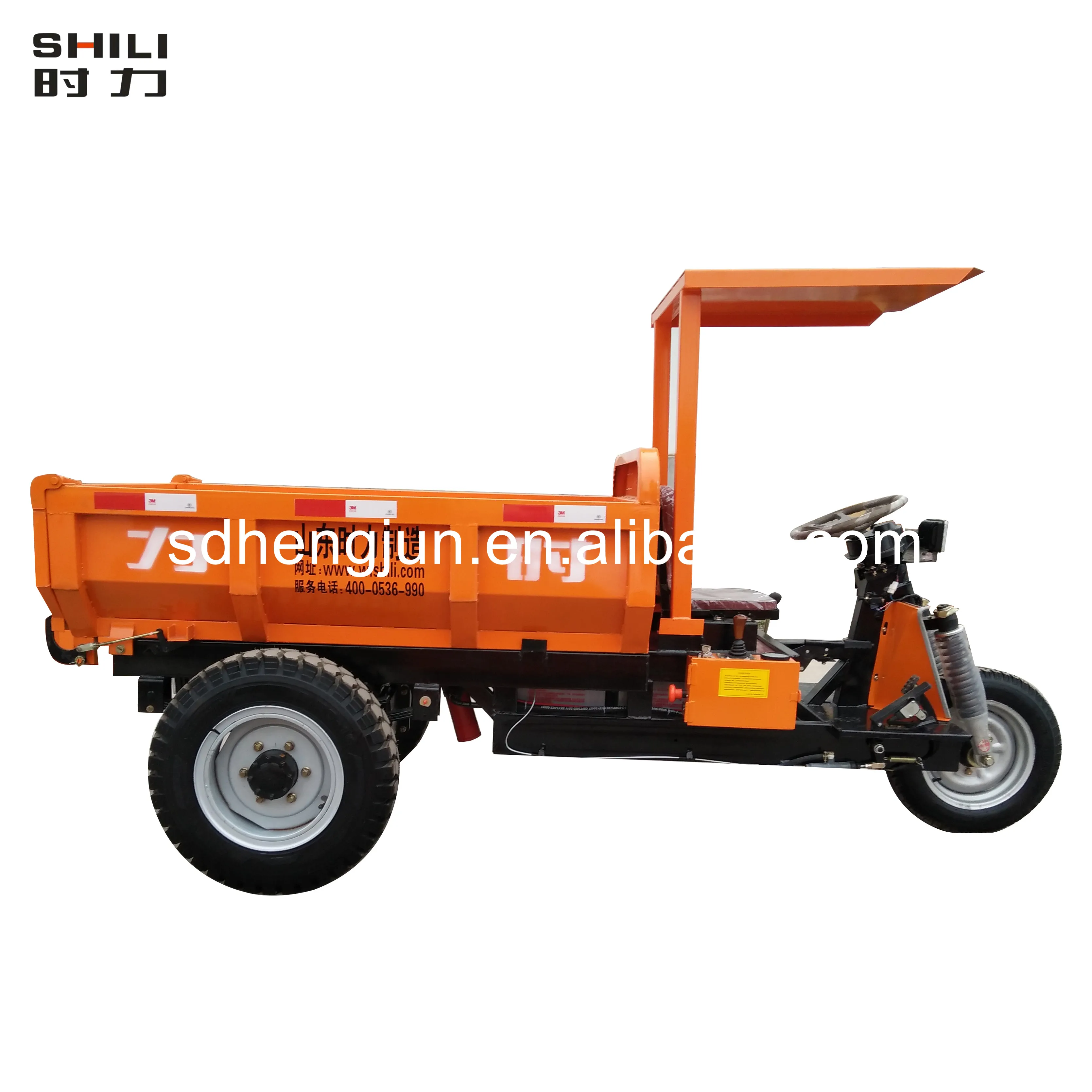 Heavy Duty Dump Electric Tricycle For Construction