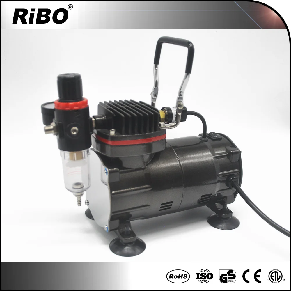 Selling high pressure black cover set mini air compressor cheap price dual action airbrush kit