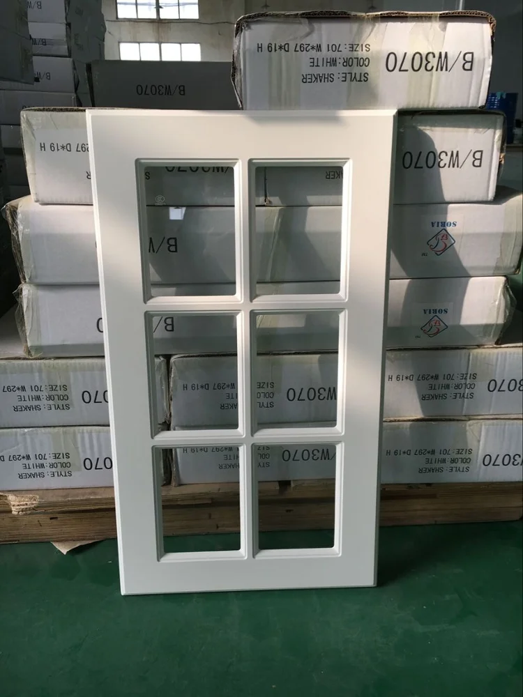 
PVC Coated MDF Glass Cabinet Door 