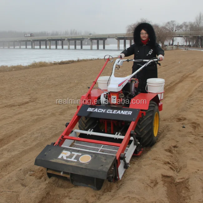 Walk behind beach cleaner machine