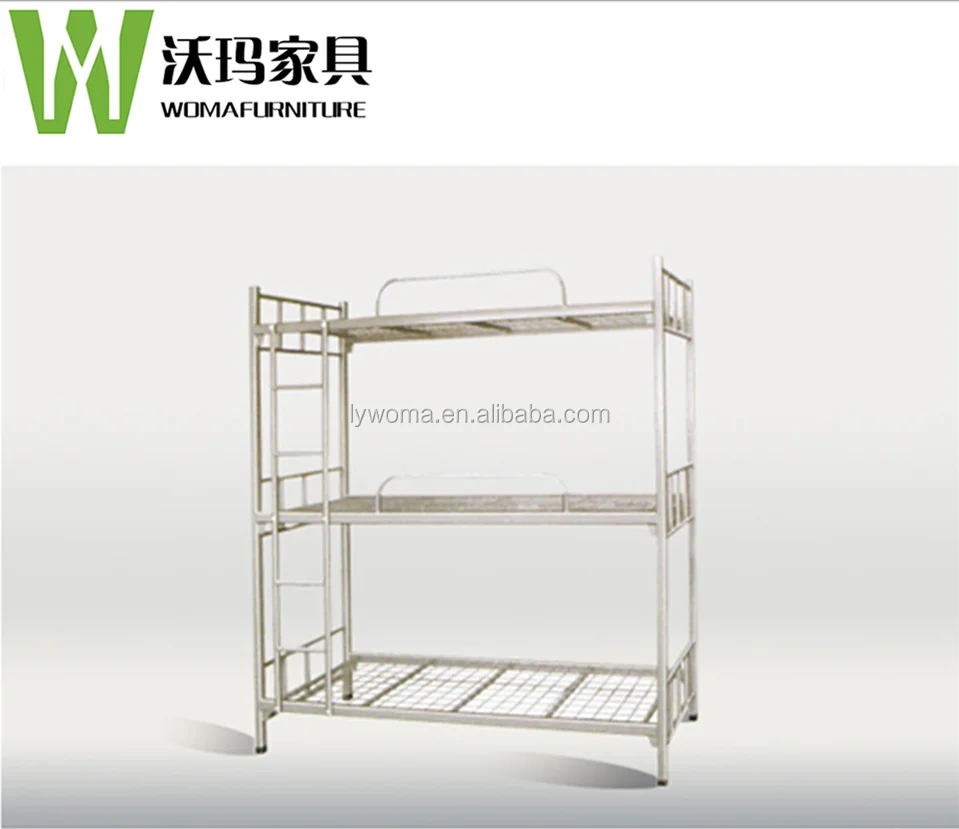 high quality home dormitory steel 3 layer 3 sleepers triple metal bunk bed sale