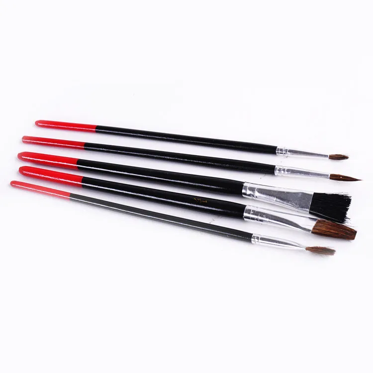 5pcs horse hair kids paint brushes wood painting artist brush