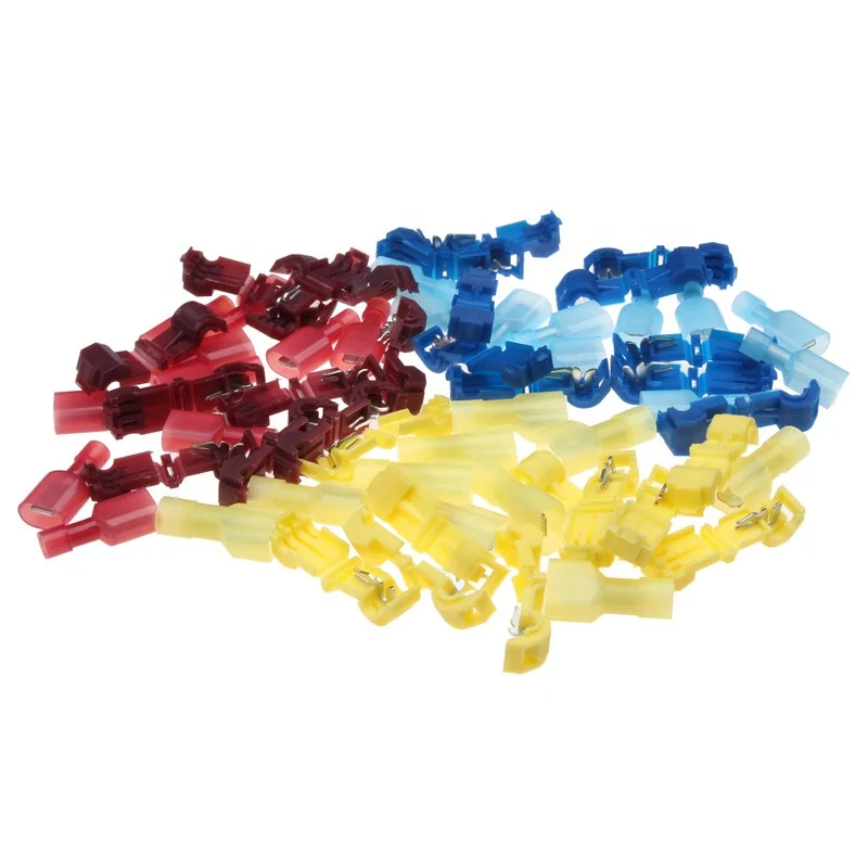 Urlwall 30Pcs Scotch Lock Quick Splice Terminals Red Blue Yellow Combo 22-10 AWG T-Tap/Male Insulated Wire Connectors