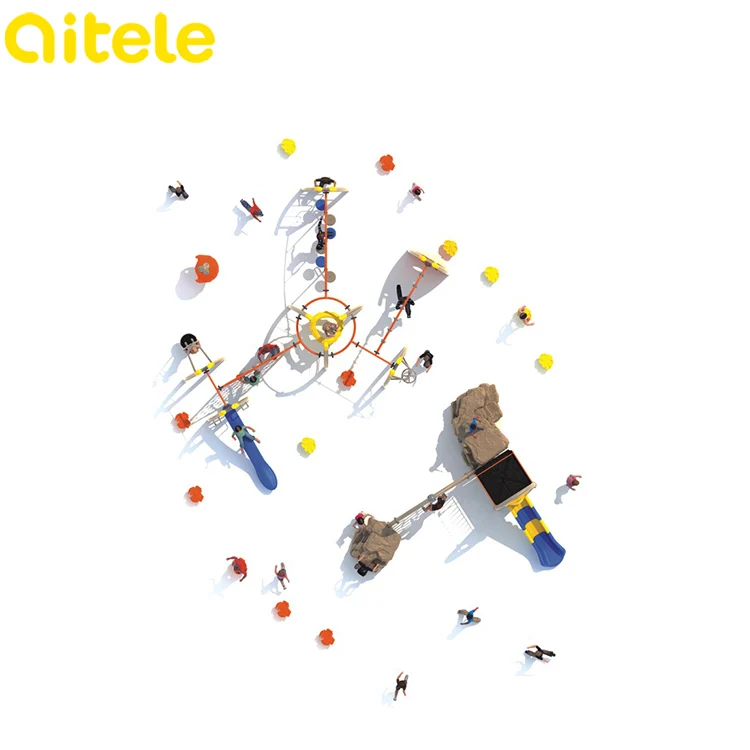 QITELE Children outdoor plastic rope climbing net playground