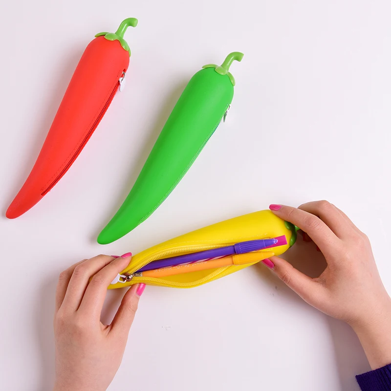 
LANGUO chili shaped Silicone school pencil case Item no:LG-30179 