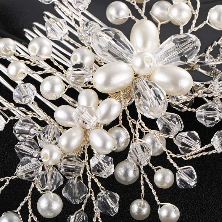Super hot pearl rhinestone branch hair comb women wedding hair comb bridesmaid hair comb