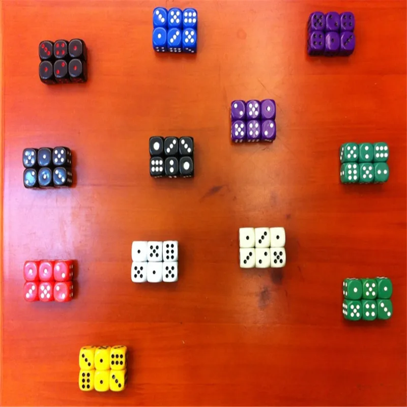 Best Promotion 16mm Multicolor Acrylic Round Corner Dice 6 sided Die Portable Table Games Dice