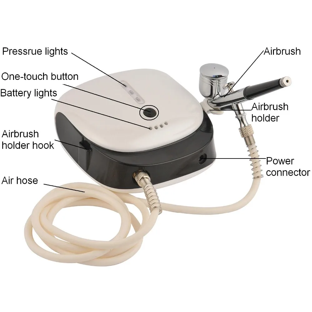 HS-M901K mini airbrush air compressor for spraying hyaluronan serum into the skin