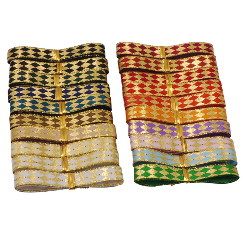 factory direct sale fashion 15 yards roll Single Face Gold Foil Printed Ribbon For Retail Package