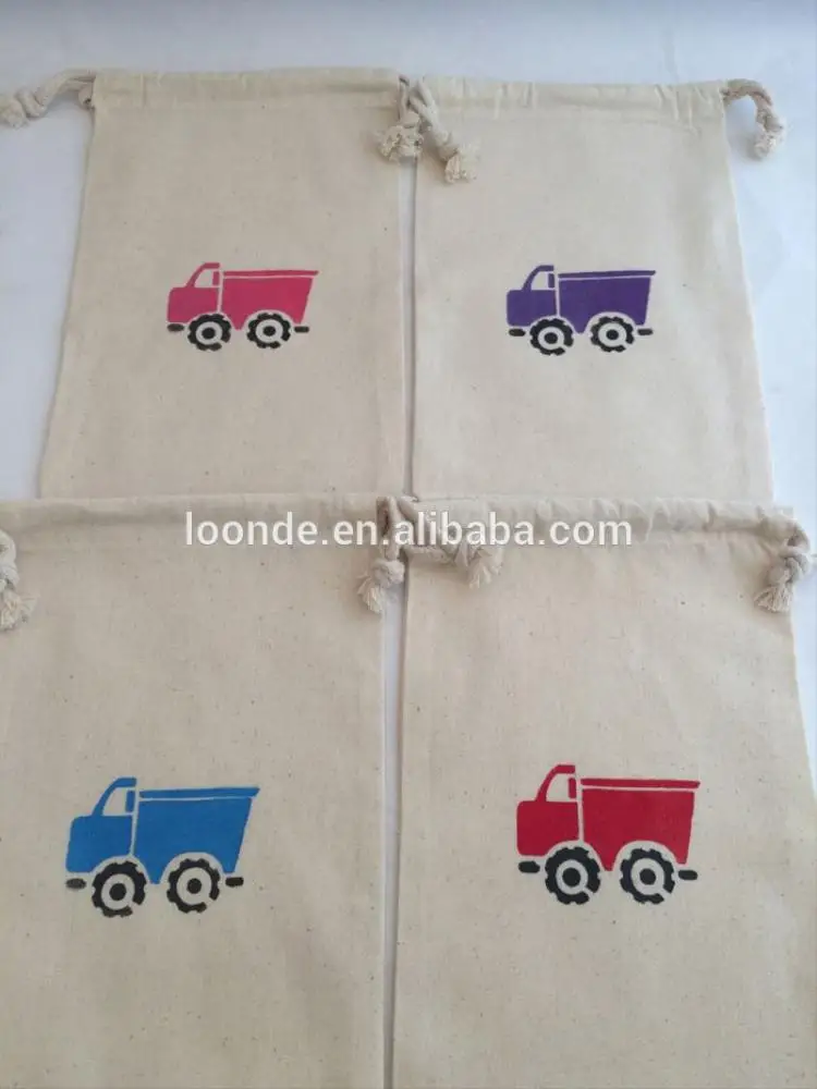 
Recycled sealable muslin truck favor or loot bag for sweetie 