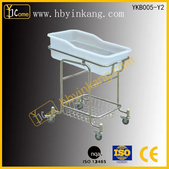 YKB005-Y2 medical supplier manufacture hospital baby cot stainless steel infant bed