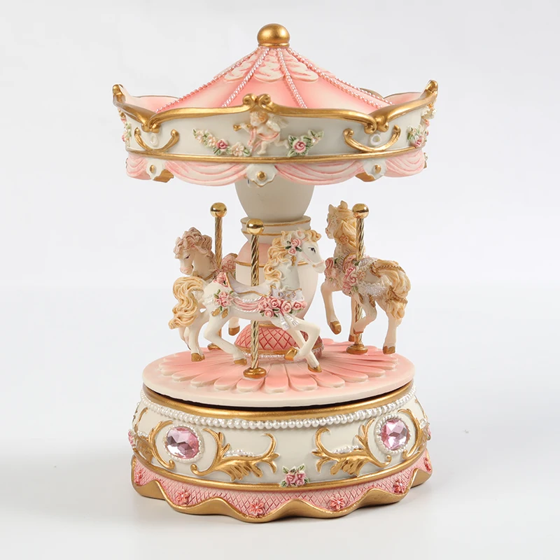 European Christmas Theme Carousel music box