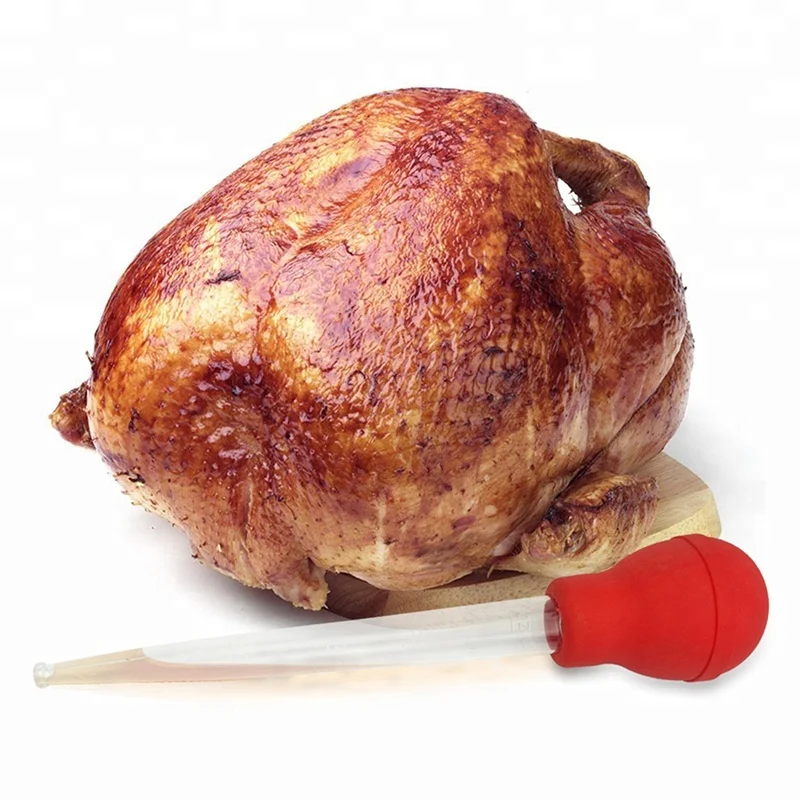 
2 In 1 Kitchen BBQ Accessories TPR & PS Turkey Baster With Cleaning Brush 