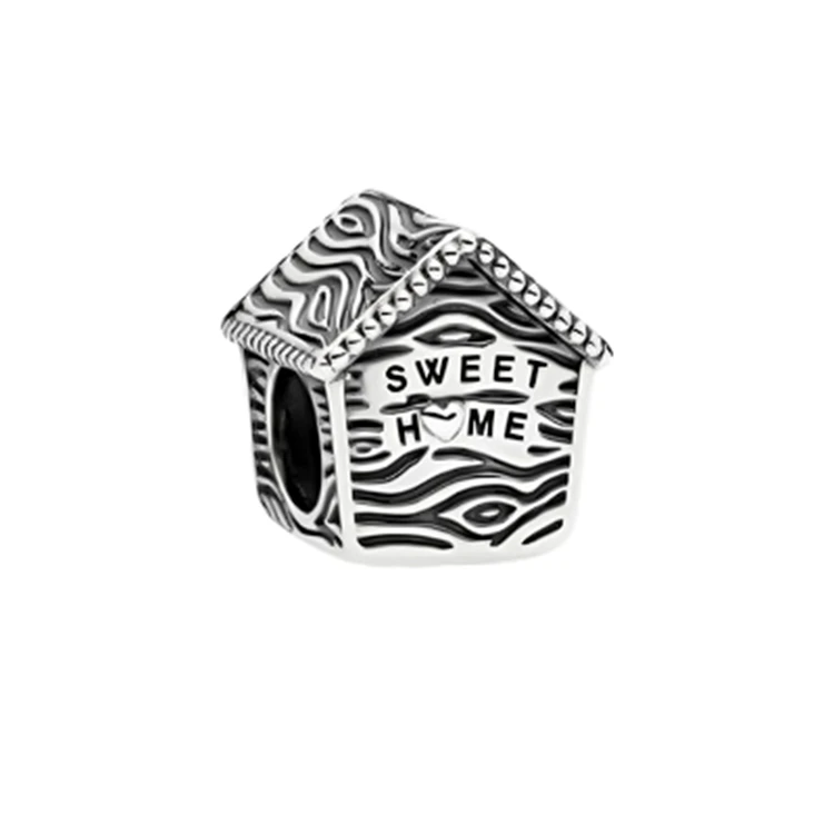 
2018 China Factory 925 Sterling Silver Spring Bird House Charm Silver 925 Jewelry Charms for Bracelets 