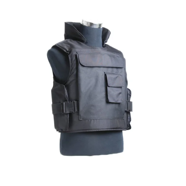 Muti-pocket aramid vest with removable neck protection