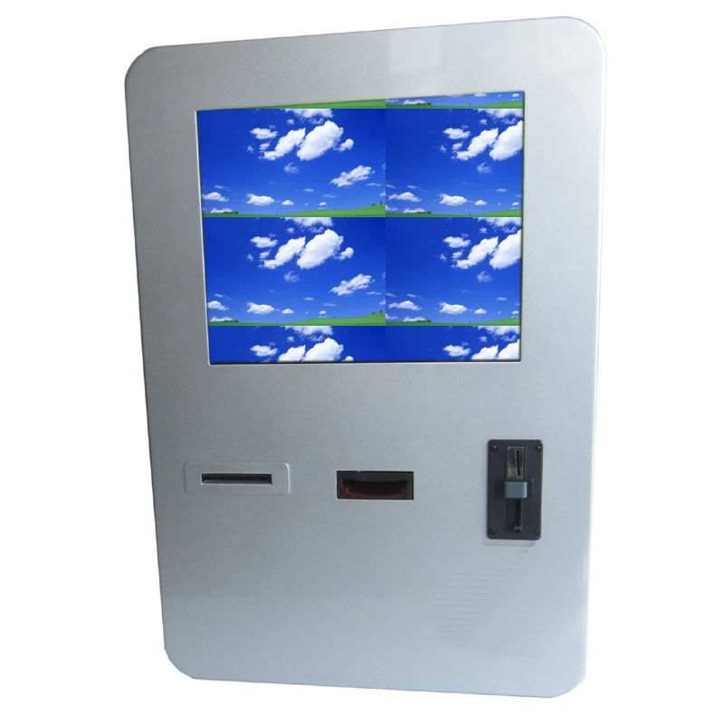 2019 wall mounted customized bank payment kiosk with note acceptor