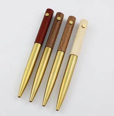 Korea Personal Tailor New Full barrel Wood Walnut Black Timber Ball Pen rosewood Ball Pen Maple Twist Brass Wooden Ball Pen