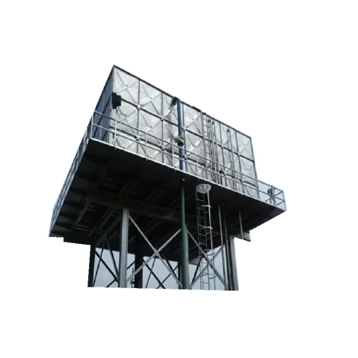 On steel structure tower for add pressure 2mm up to 5mm thickness no welding HDG steel  panels bolted assembled water tank