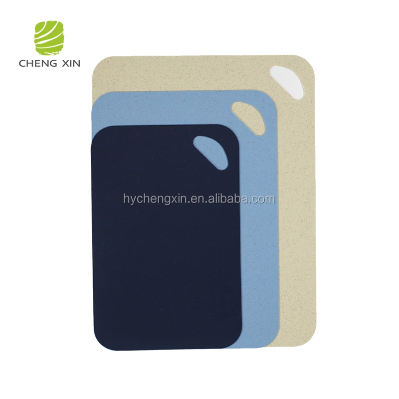 Biodegradable mini camping smart coloured wheat straw  pp plastic cutting chopping board set