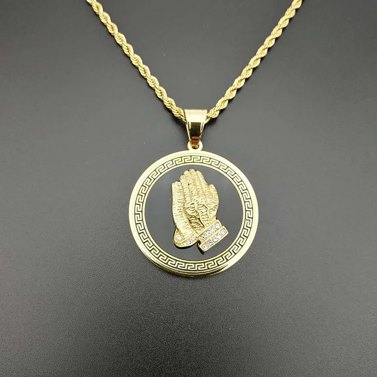 Wholesale stainless steel round gold plated Egyptian Eye of Horus Pendant necklace