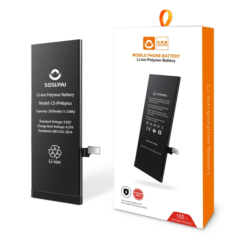 
Soslpai original mobile phone battery 2920mAh(11.12Wh) long life battery for iphone 6 plus 