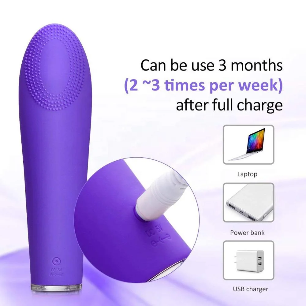 Dual-use Silicone Facial Cleansing Brush IPX7 Waterproof Electric Face Cleanser Massager Brush Rechargeable Silicone Brush